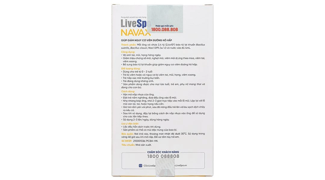 Dung dịch Livespo Navax vệ sinh tai, mũi, họng hàng ngày (10 ống x 4ml) - 2